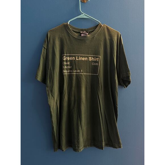Jinx Nerd Coder Geek technology Science Green Linen Shirt Chest Armor Size XL - Picture 1 of 2